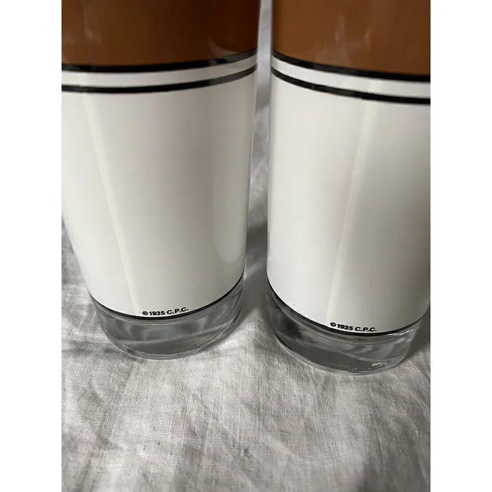NORMAN ROCKWELL “Breakfast Table/Behind The News” Set Of 2 Drinking Glasses